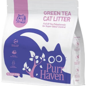 Purr Haven Green Tea Cat Litter | 1 Carton | 6 Packs Per Carton | 2.5kg Per Pack