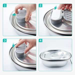 Cat Water Fountain Filters for Stainless Steel  Adjustable Water Flow Pet Fountain, 4 Pack Pet Replacement Filters with 4 Sponges