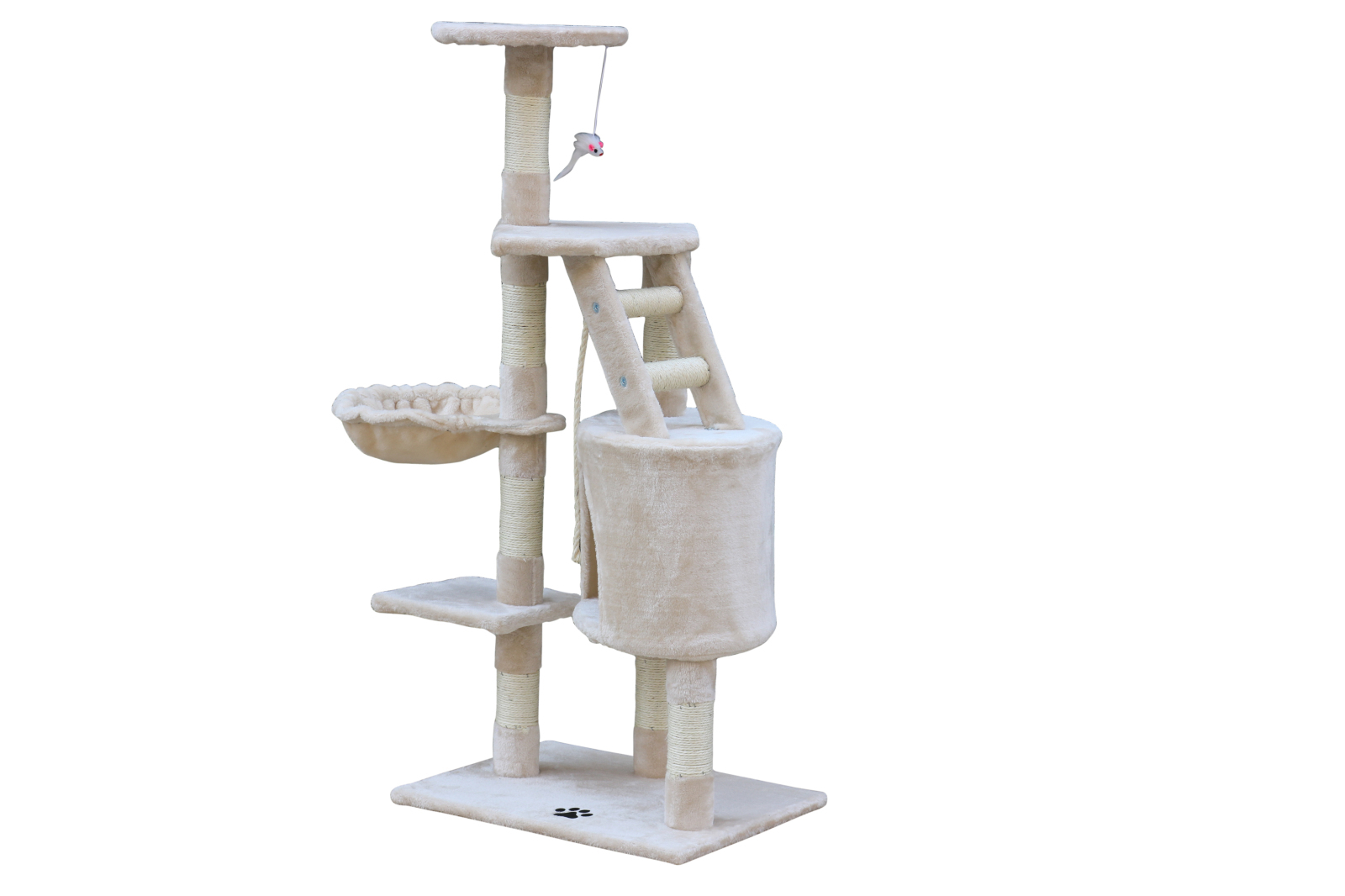 YES4PETS 120 cm Multi level Cat Kitten Scratching Post Tree-Beige - Image 2