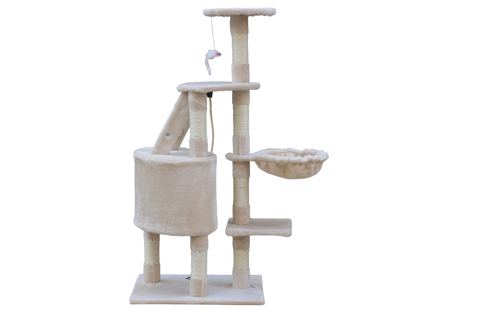 YES4PETS 120 cm Multi level Cat Kitten Scratching Post Tree-Beige - Image 3