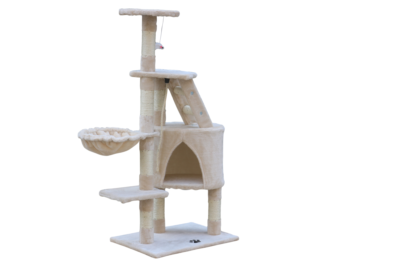 YES4PETS 120 cm Multi level Cat Kitten Scratching Post Tree-Beige - Image 4