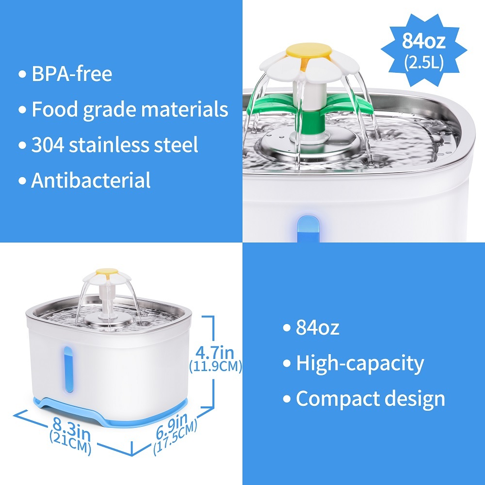 YES4PETS 2.5L Automatic Electric Pet Water Fountain Dog Cat Water Feeder Bowl Dispenser - Image 3