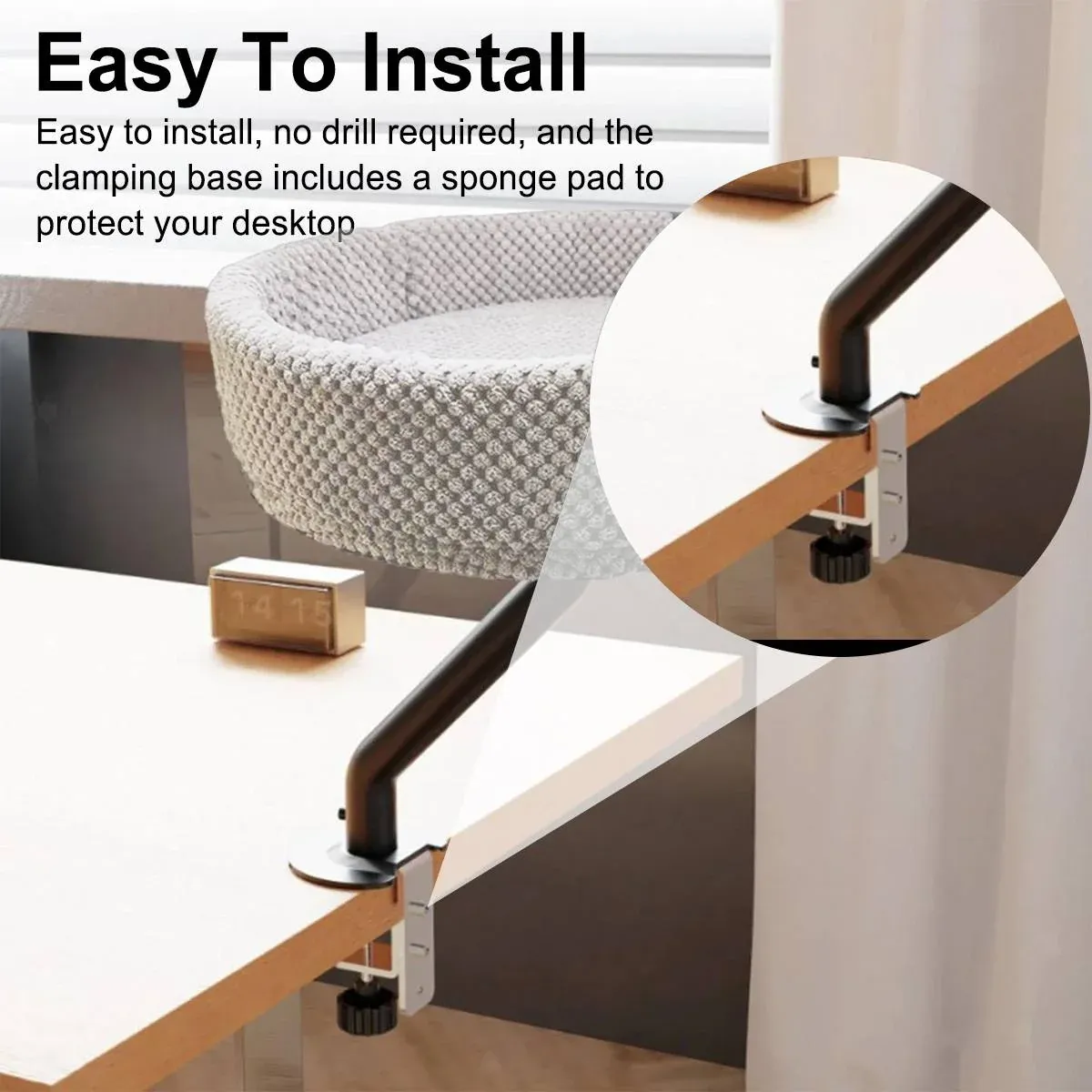 Suspended Cat Bed Desktop Hammock Cat Bed For Office Desk Window Mount Sleeping - Image 10