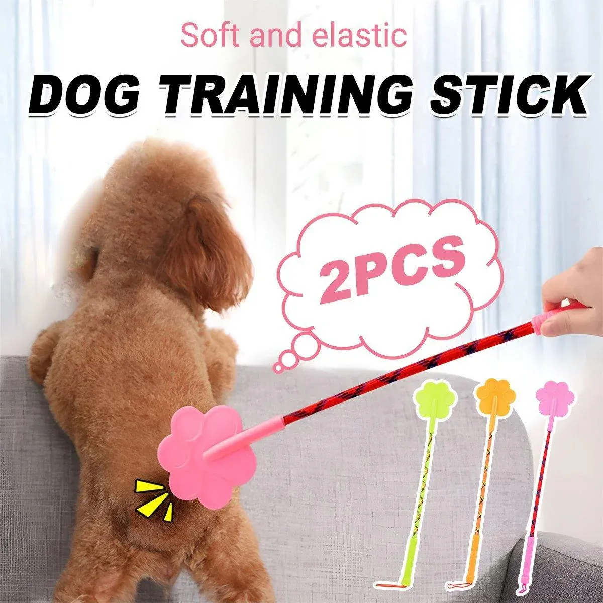 2pcs Dog Training Sticks for Dogs Pet Supplies Trainer Tools Canine Training - Orange - Image 2