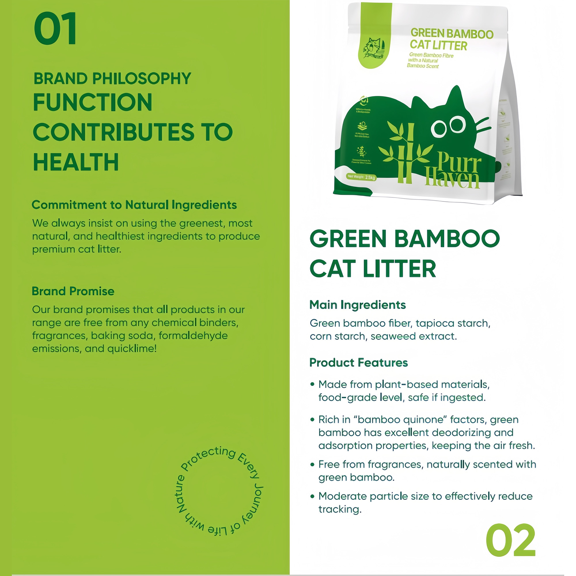 PurrHaven Bamboo Clumping Cat & Kitty Litter, 15kg (6 Pack),Dust Free,Natural Flusable,Easy to Clean,Odour Neutraliser,Rapid Liquid Absorption,Non-Toxic Formula - Image 5